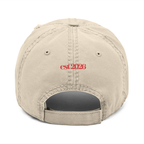 'Angelocal' Embroidered Distressed Dad Hat