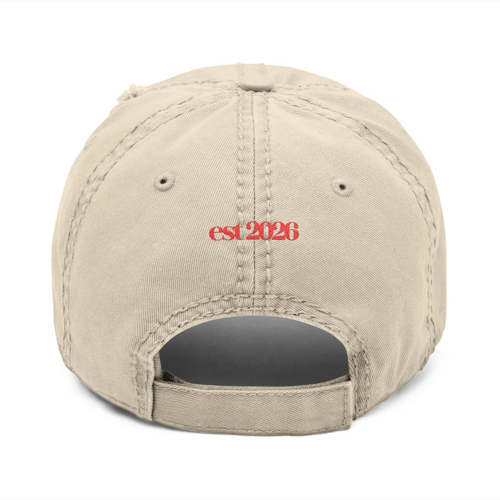 'Angelocal' Embroidered Distressed Dad Hat