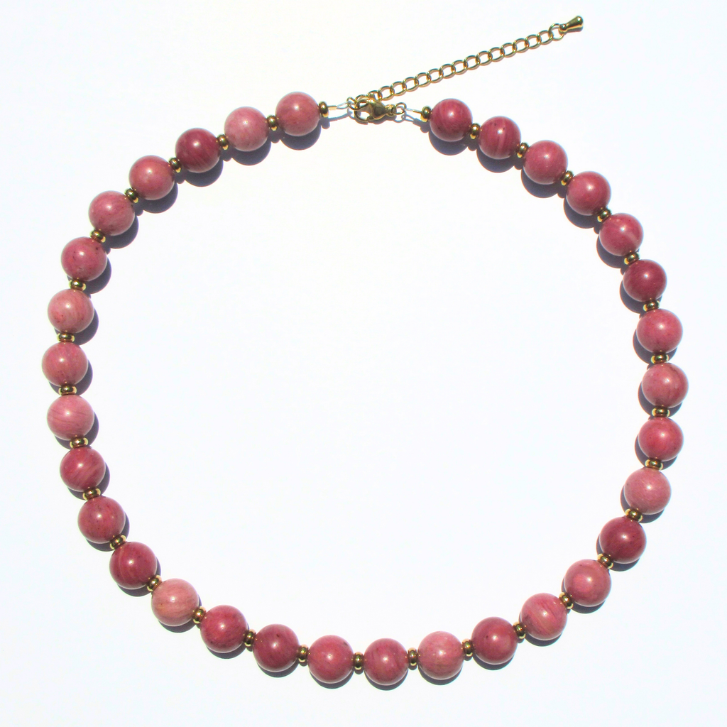 Rhodonite Beaded Necklace