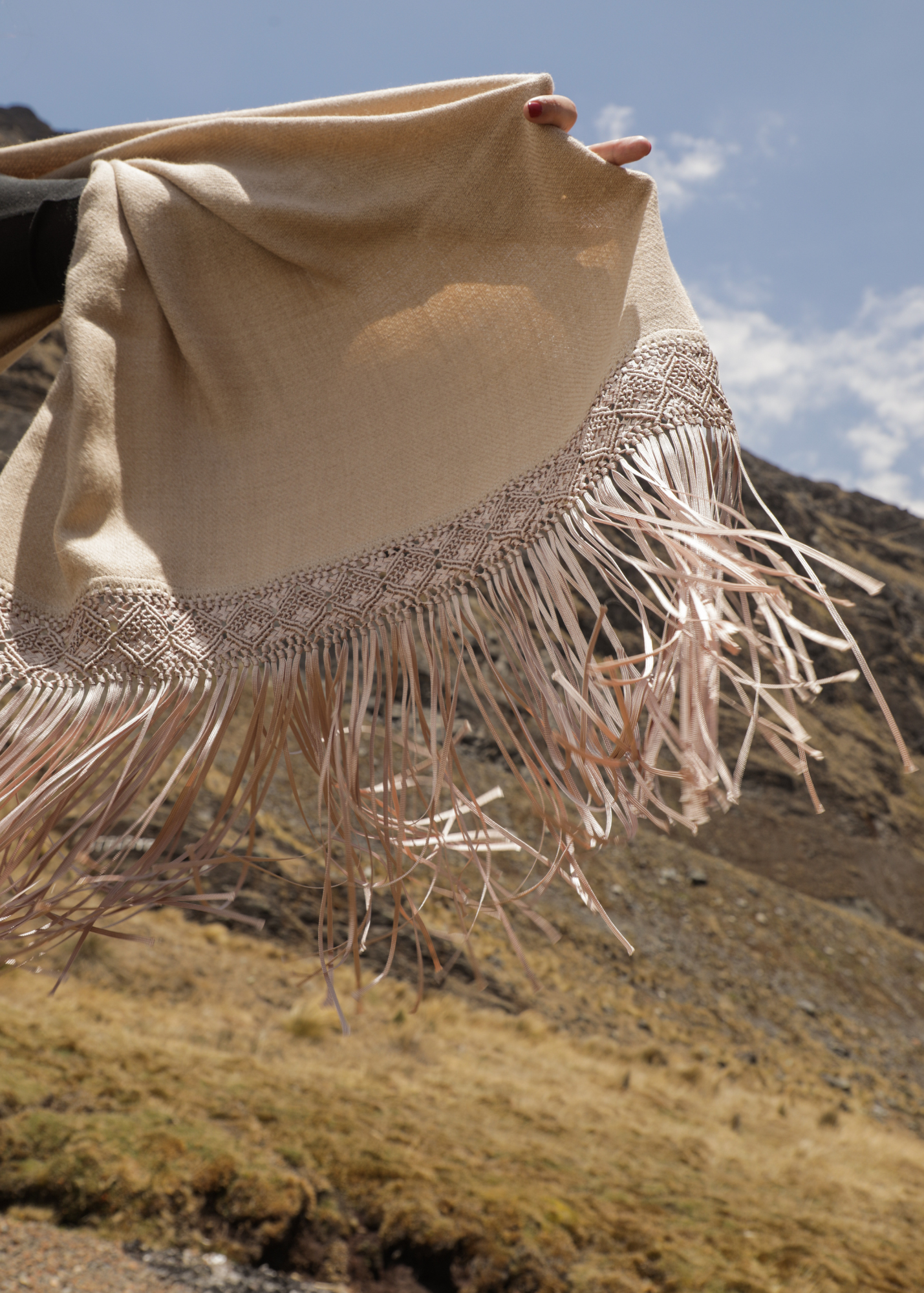 Wila Alpaca Macrame Shawl