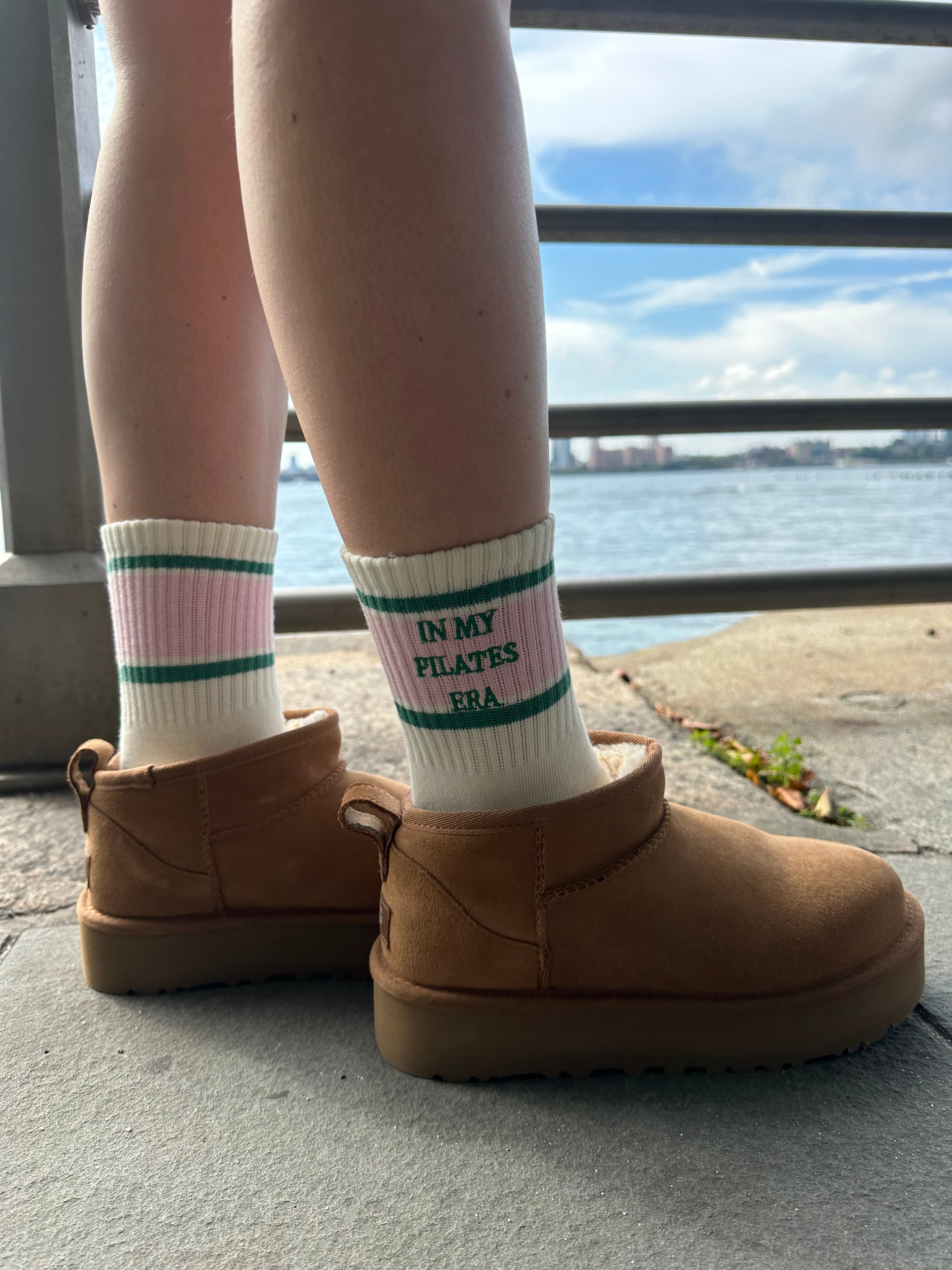 Retro striped grip socks