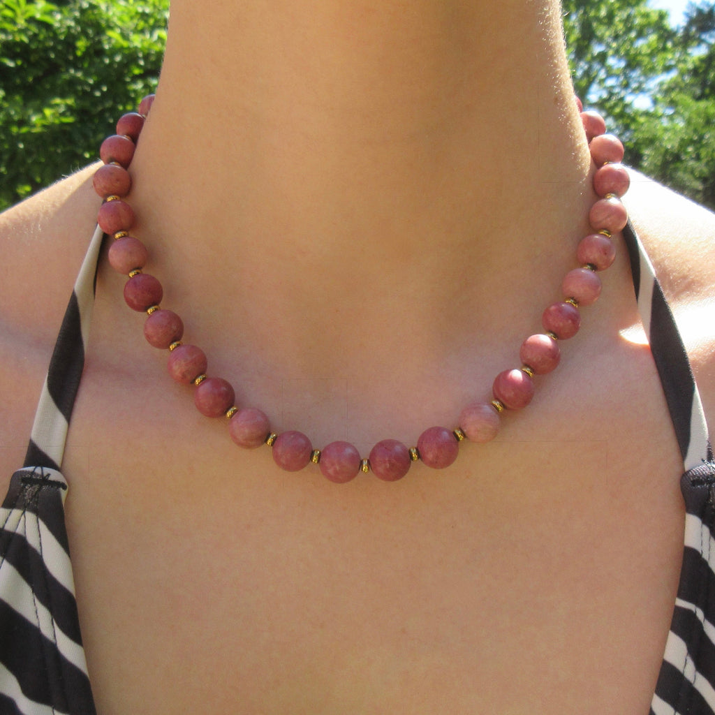 Rhodonite Beaded Necklace