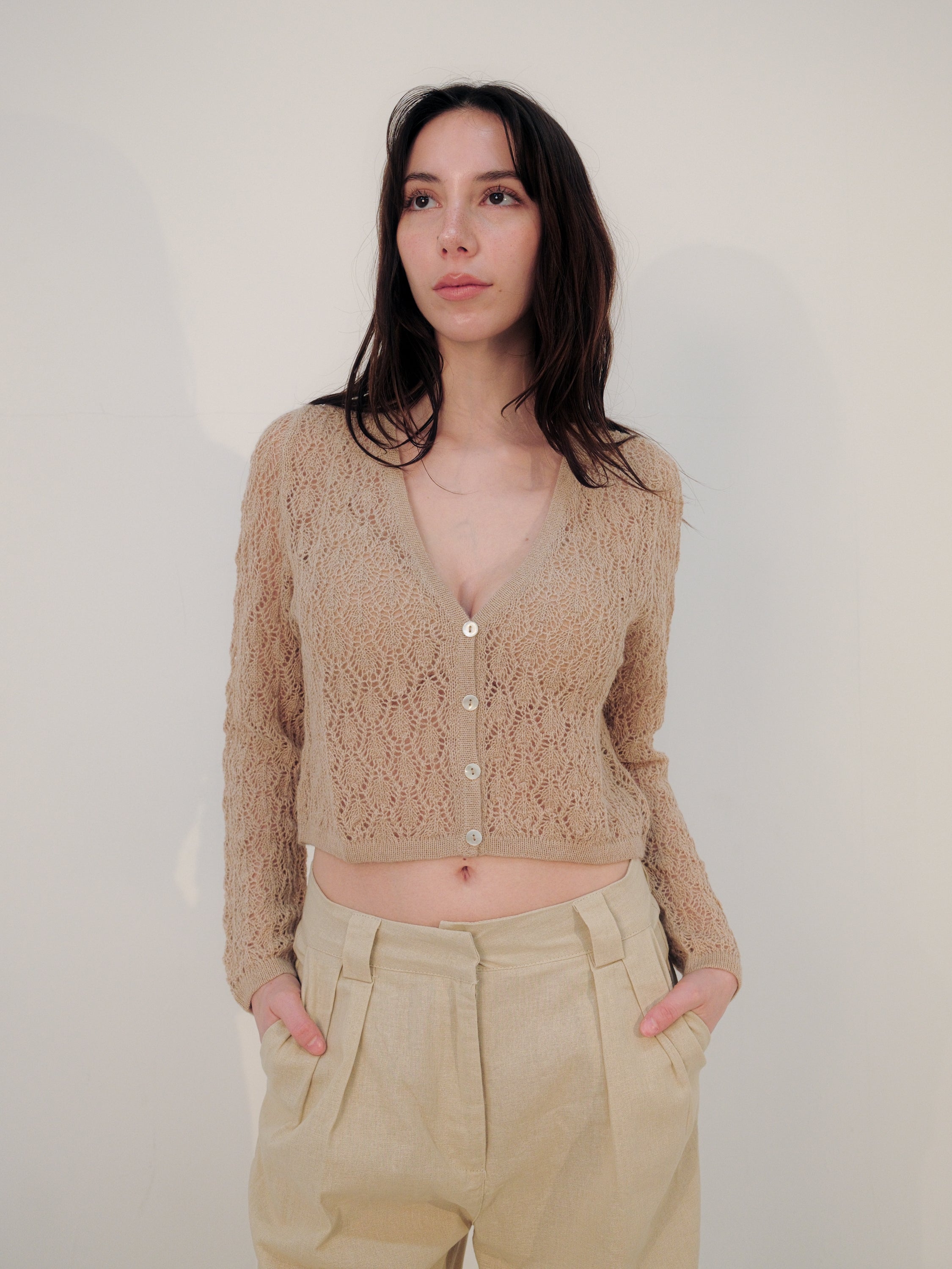 Wara V Alpaca Crop Cardigan