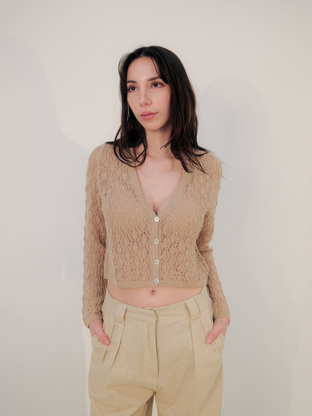 Wara V Alpaca Crop Cardigan