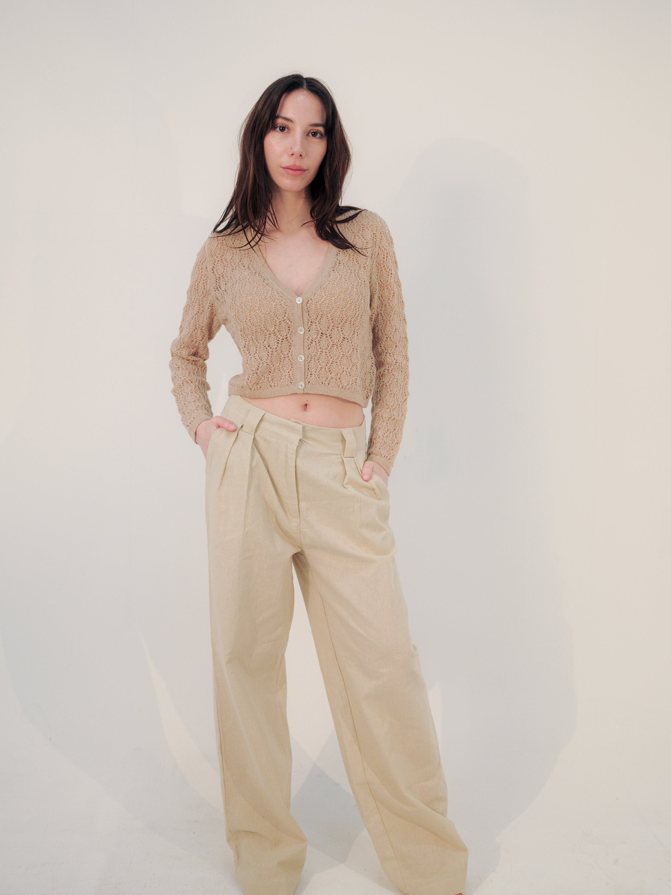 Wara V Alpaca Crop Cardigan