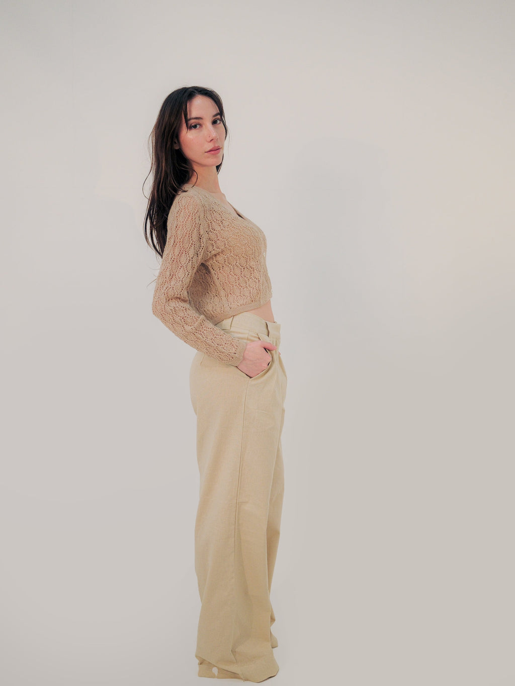 Wara V Alpaca Crop Cardigan