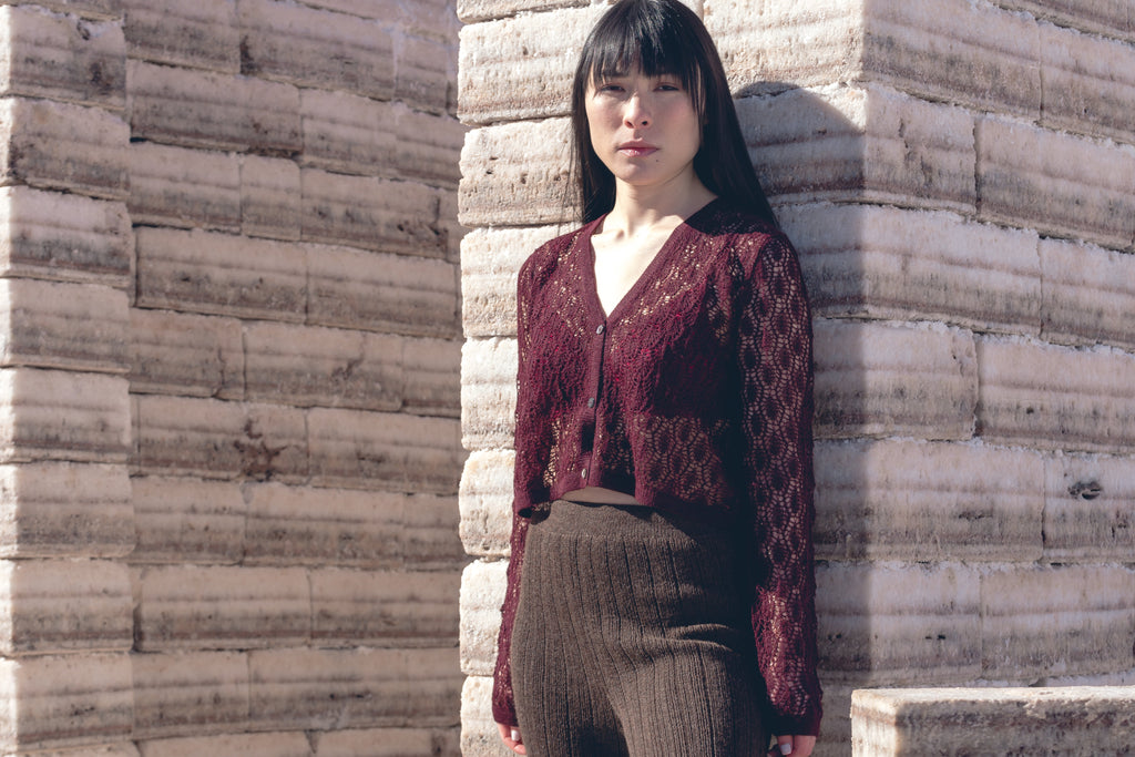 Wara V Alpaca Crop Cardigan