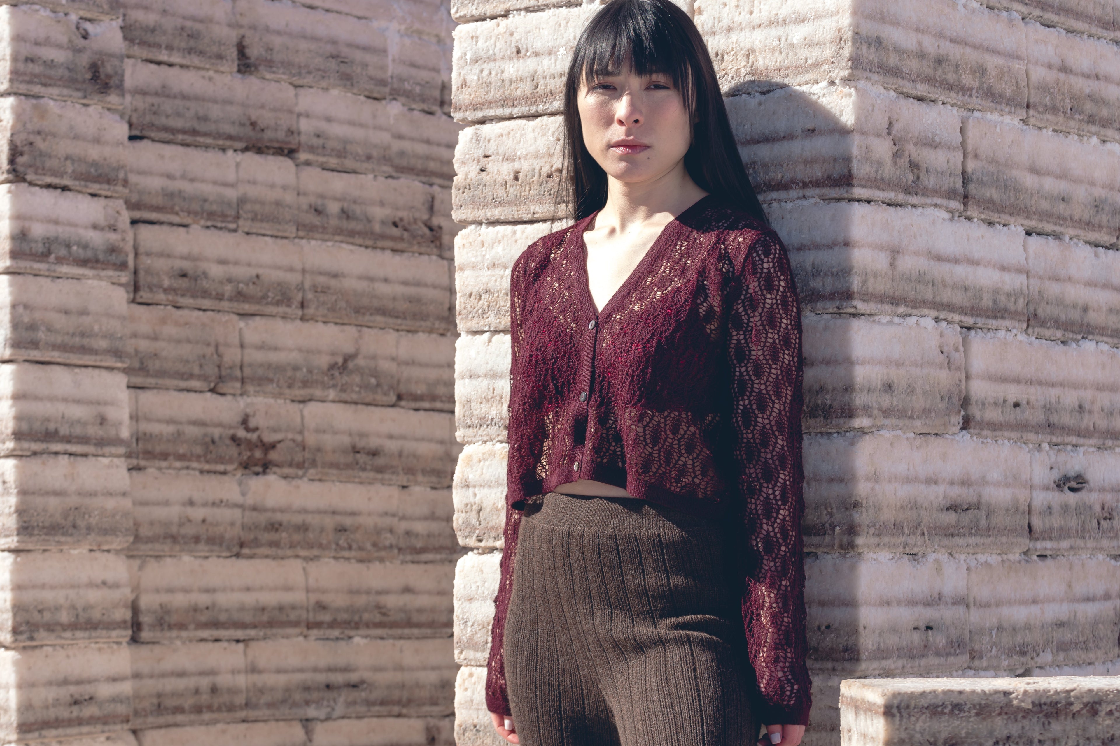 Wara V Alpaca Crop Cardigan