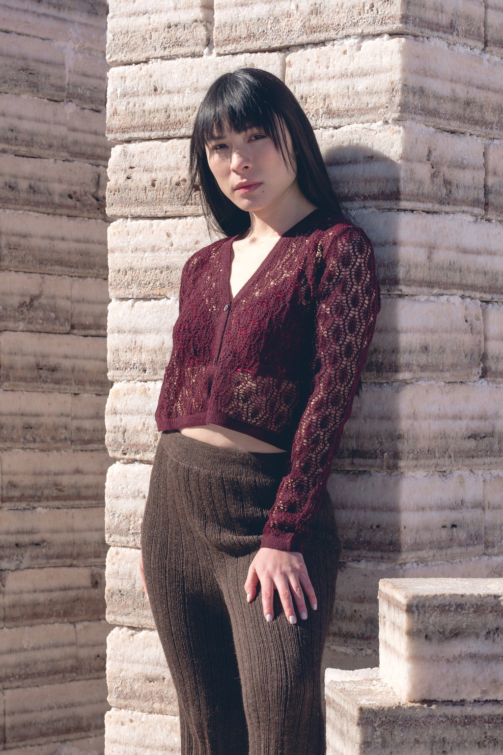 Wara V Alpaca Crop Cardigan