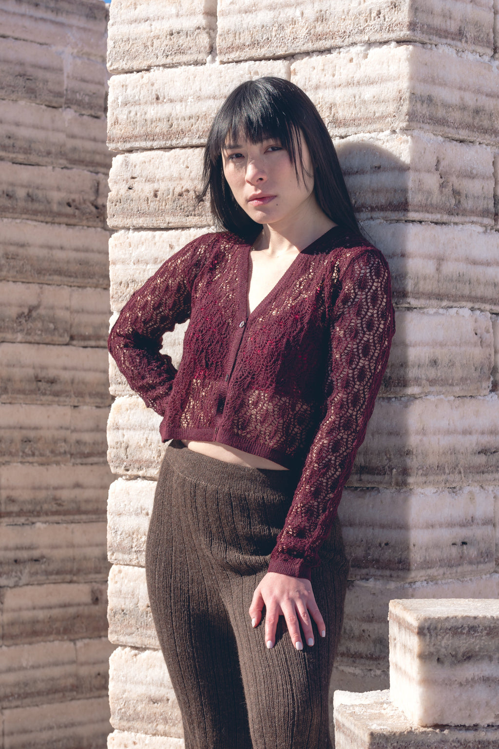 Wara V Alpaca Crop Cardigan