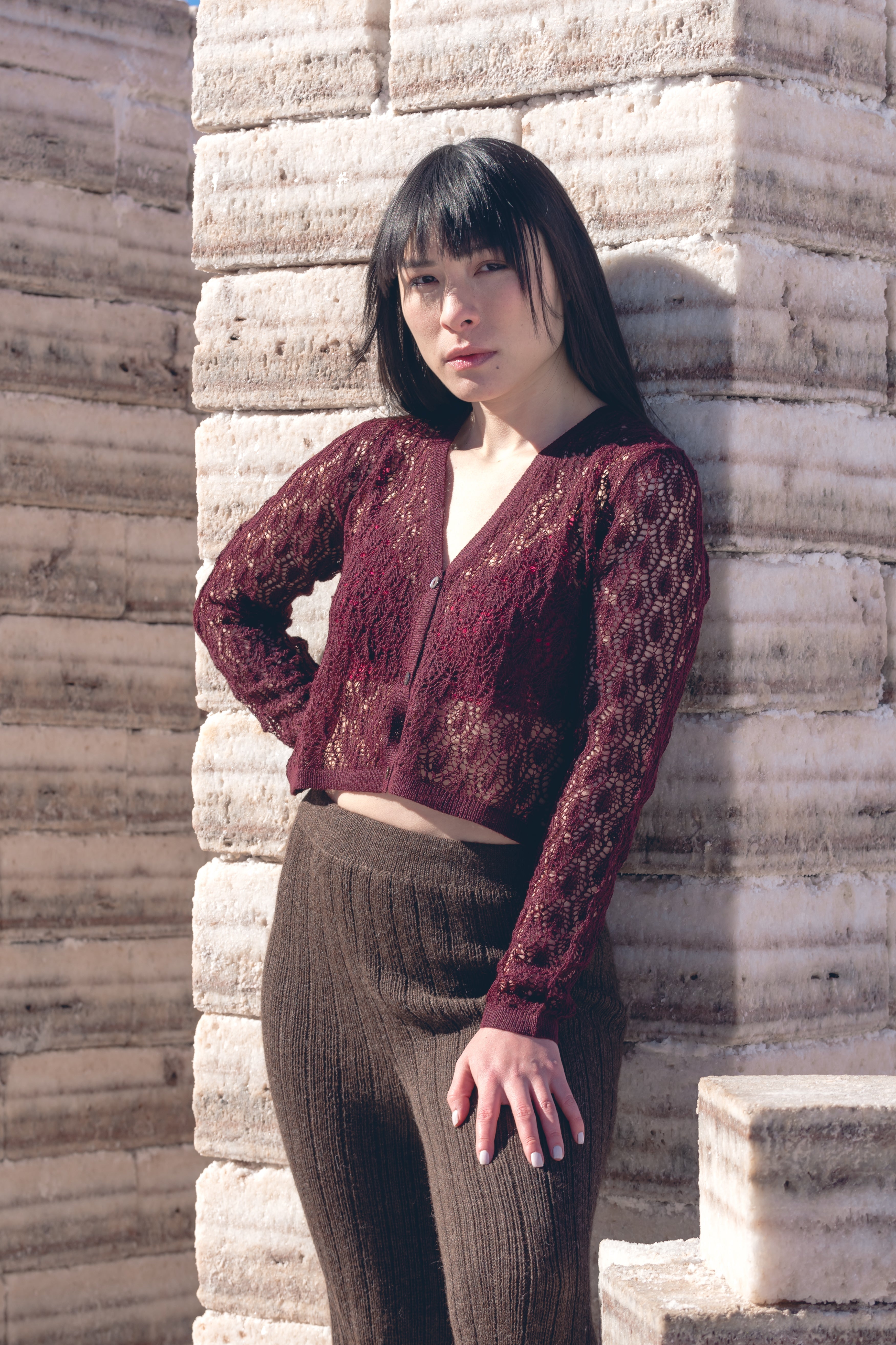 Wara V Alpaca Crop Cardigan