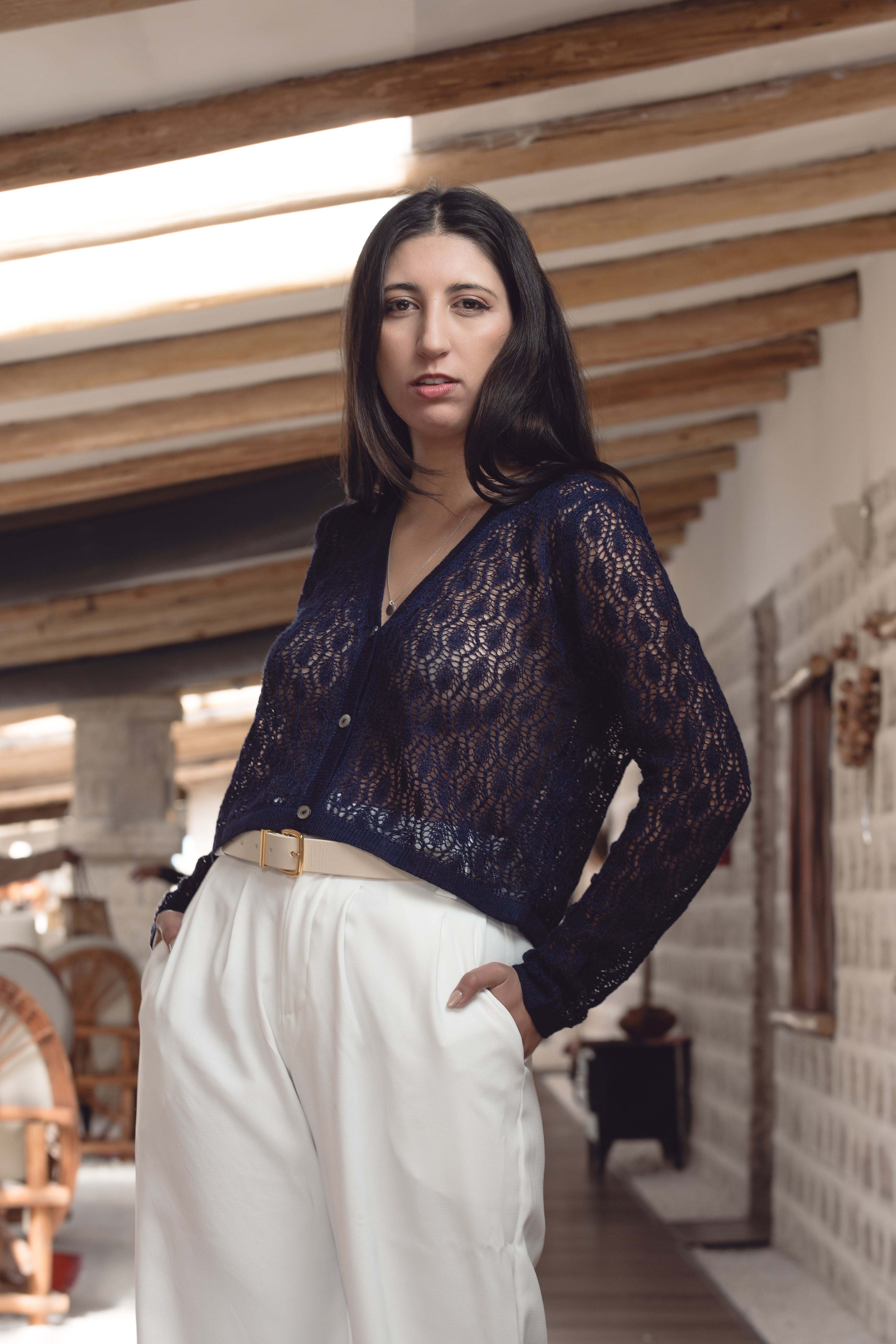 Wara V Alpaca Crop Cardigan