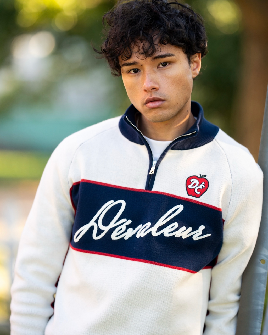 Apple Quarter-Zip Knit Sweater
