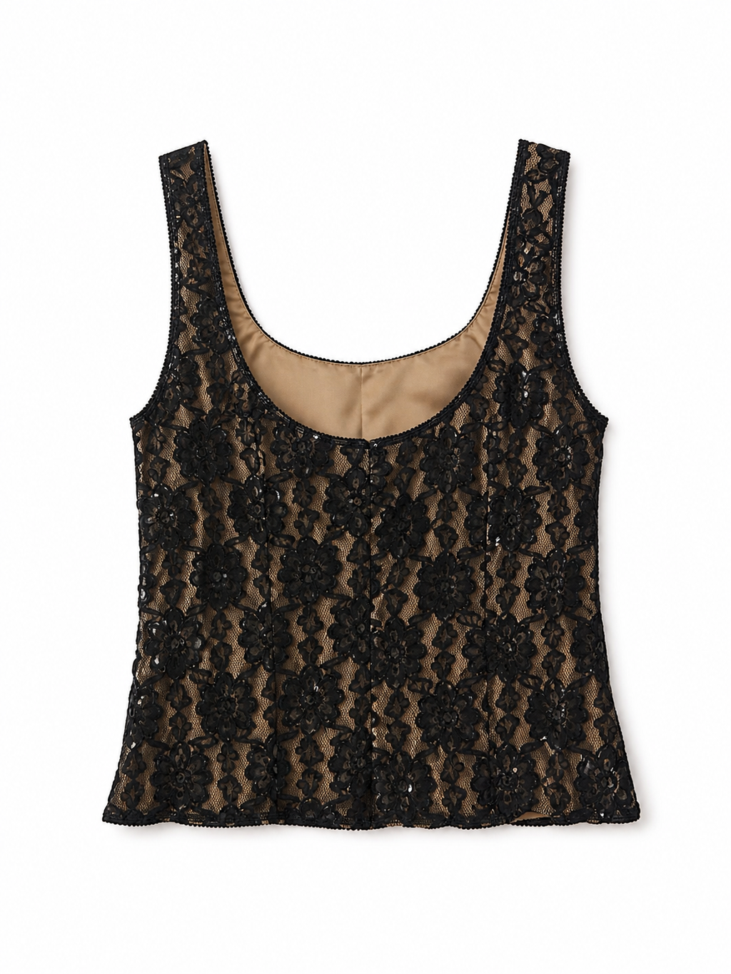Sequin Lace Overlay Bustier Top