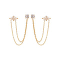 CZ STONE DOUBLE CHAIN STUD - Aurelia