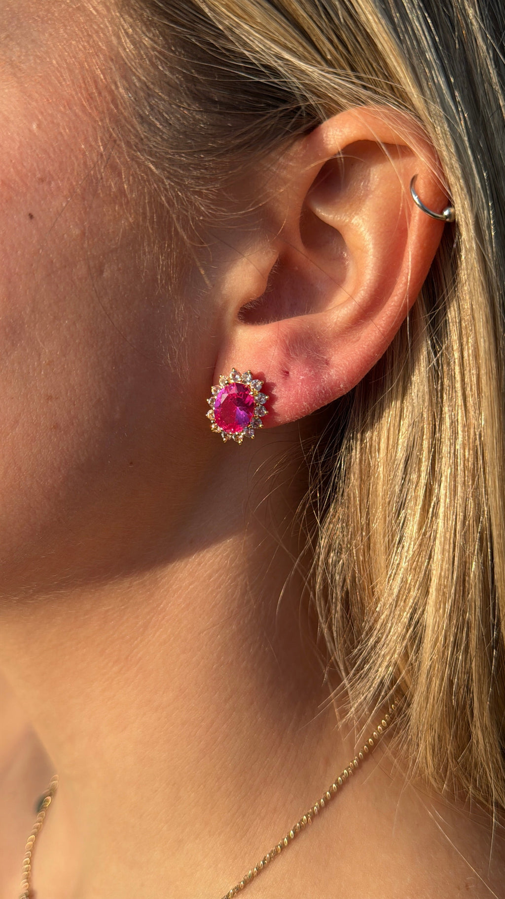 Generational Pink Halo Studs