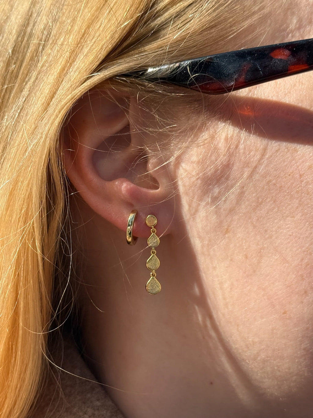 Gold Tear Drop Earrings