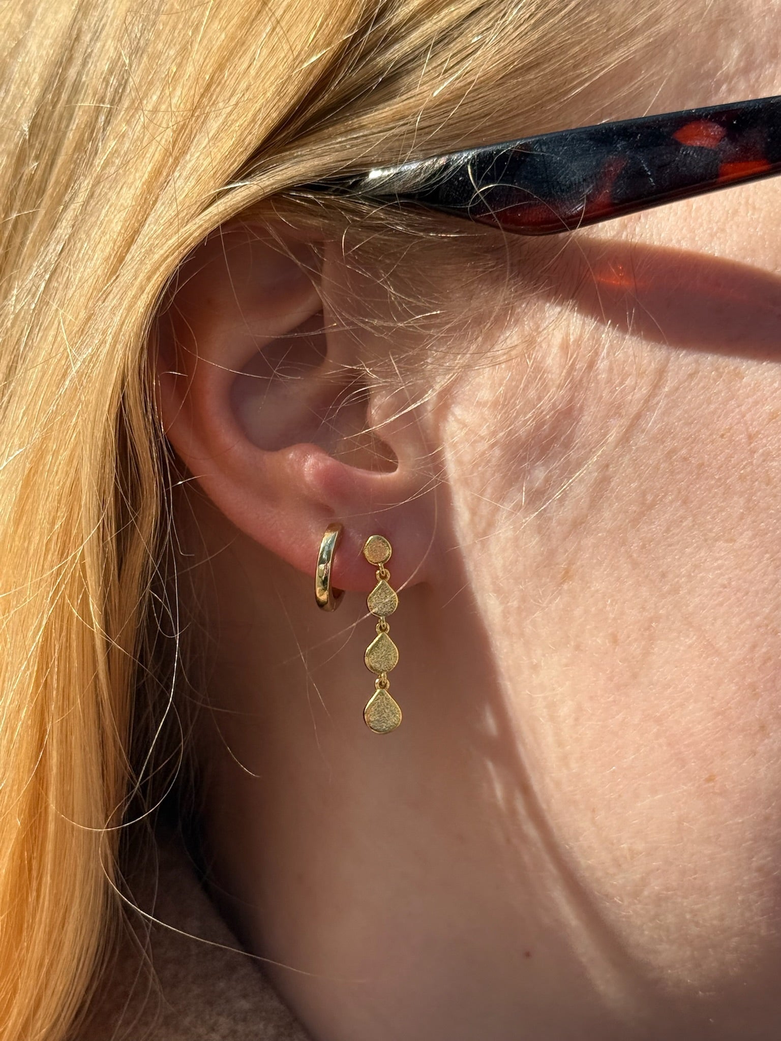 Gold Tear Drop Earrings