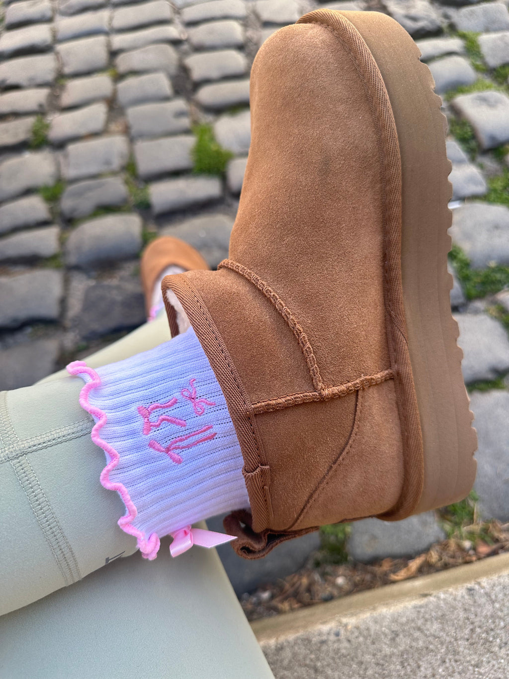 Cute pink coquette socks