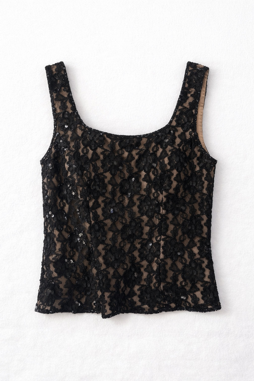 Sequin Lace Overlay Bustier Top