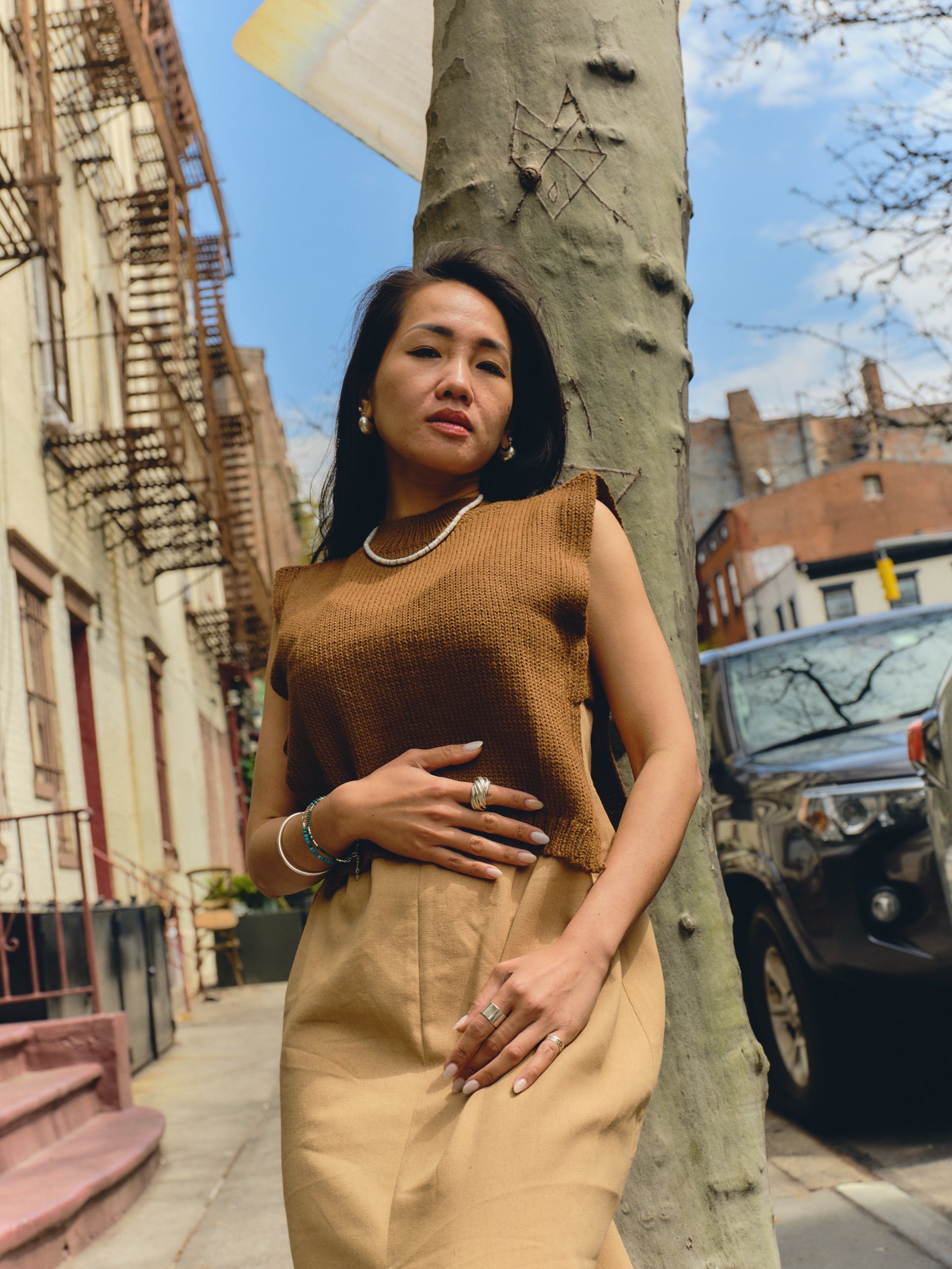 Munasiri Alpaca Vest — relaxed alpaca knit vest, versatile layering piece handmade in Bolivia.