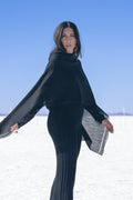Sisa Alpaca Poncho — handwoven alpaca poncho with elegant drape, timeless design, and name inspired by Aymara for “woman who decides.