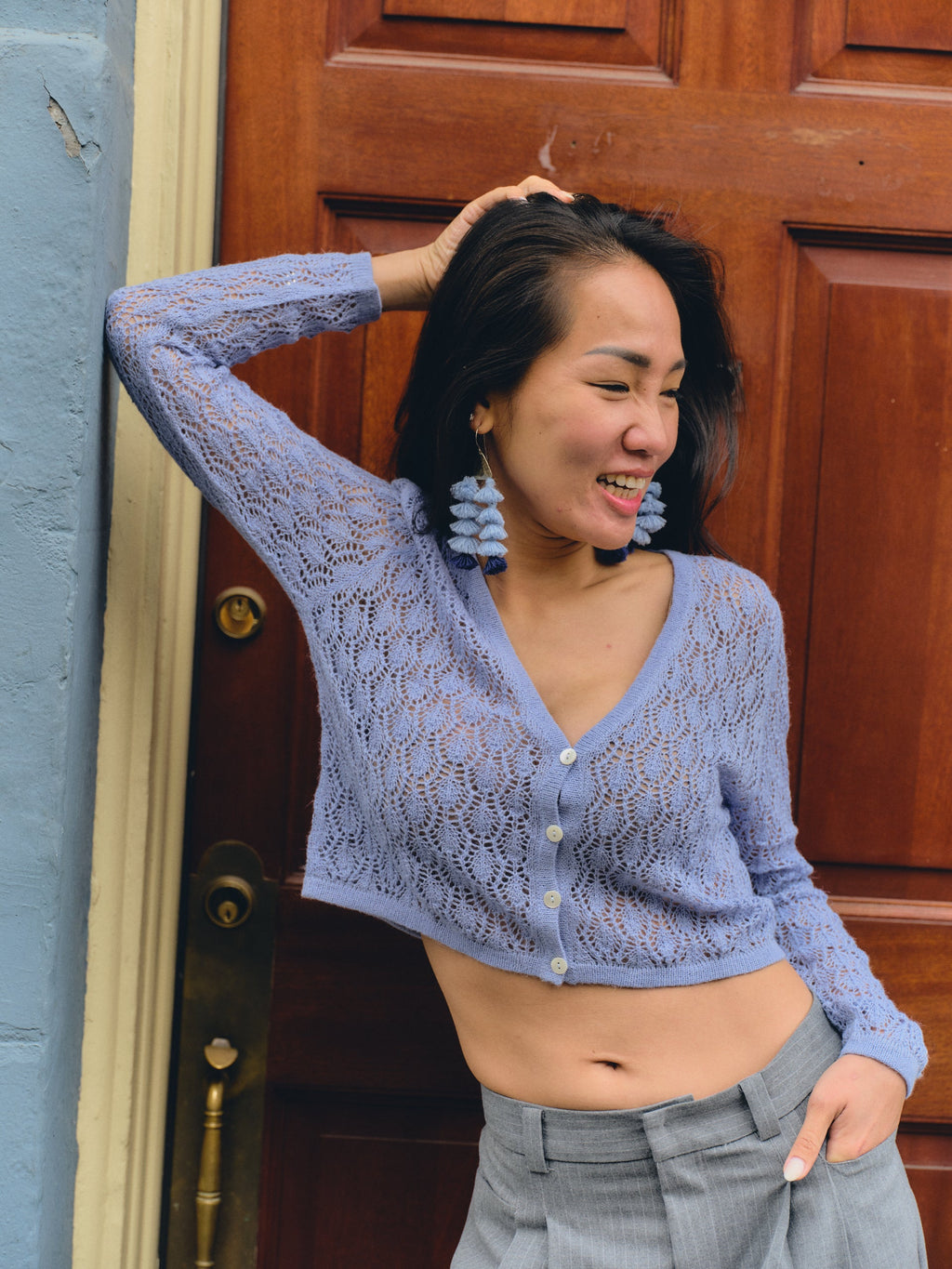 Wara V Alpaca Crop Cardigan