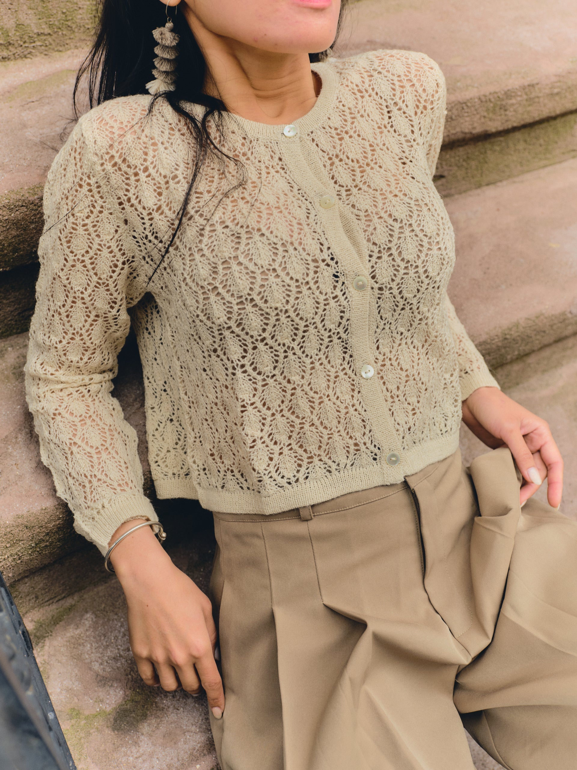 Wara Alpaca Crop Cardigan