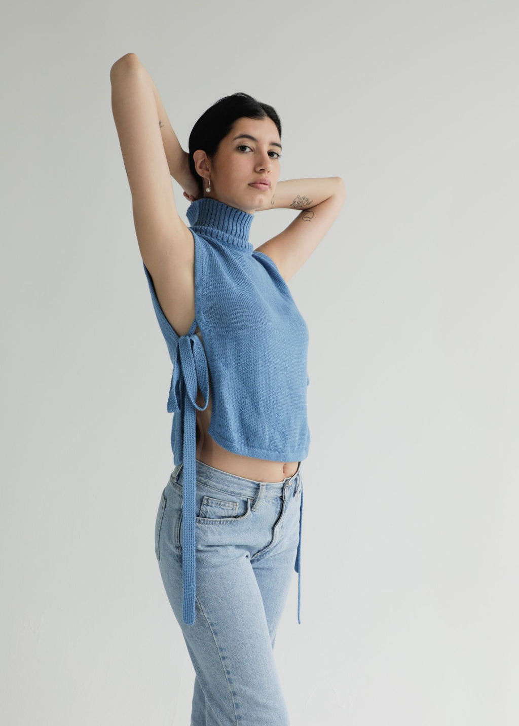 Andes Alpaca Vest — hand-knitted alpaca vest, lightweight and timeless layering piece, handmade in Bolivia.