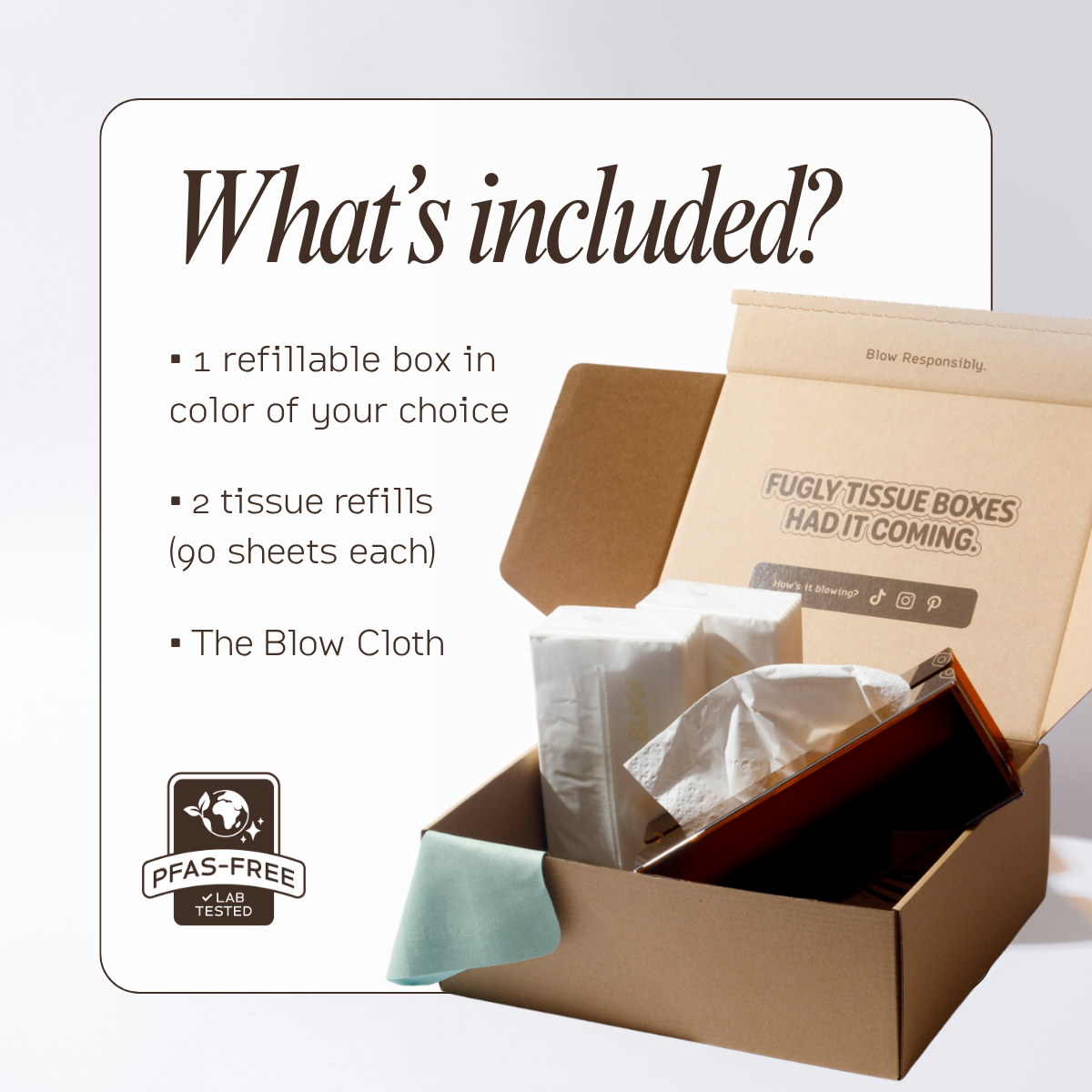 Blow Tissues Blow Kit (1 box + 2 tissue packs)