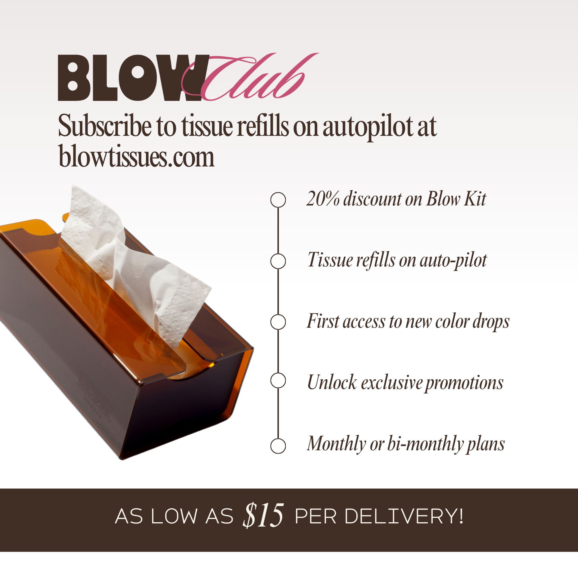 Blow Tissues Refillable Tissue Kit Espresso Yourself Blow Kit