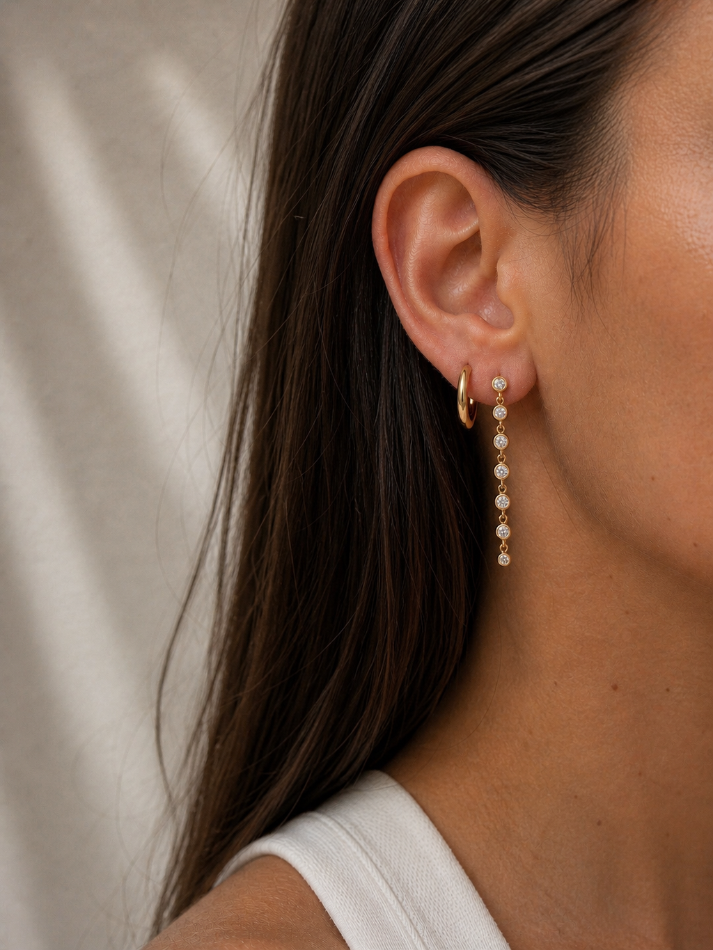 gold earring stack women