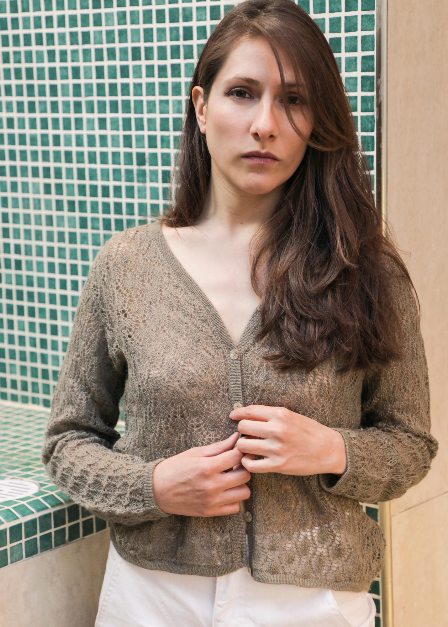 Wara V Alpaca Crop Cardigan